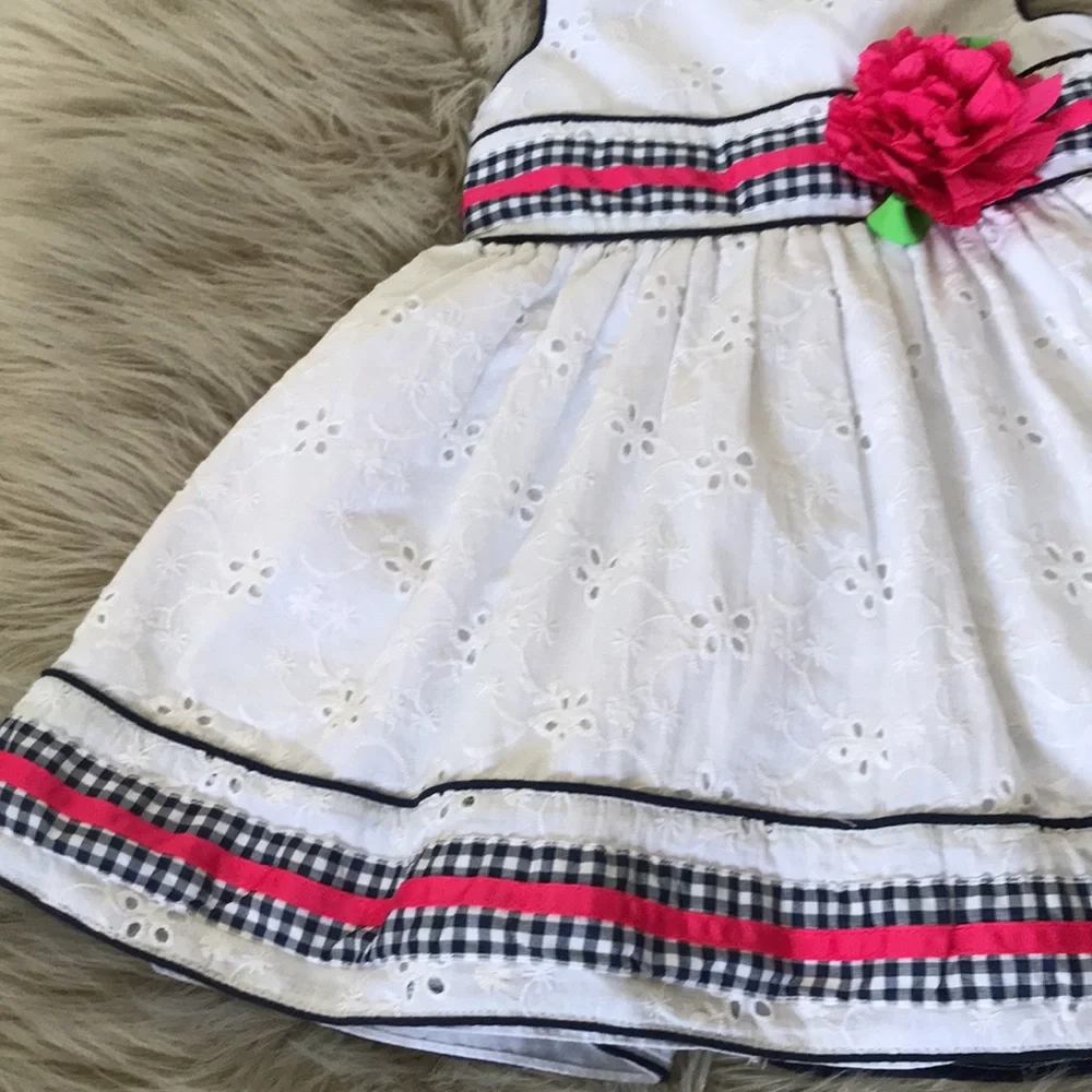 SWEETHEART ROSE Girls White Eyelet Formal Summer Dress | 3